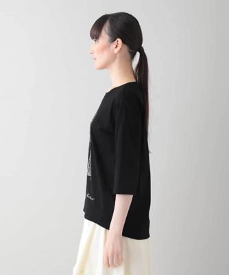 デザイン画プリントカットソー　／日本製／洗える