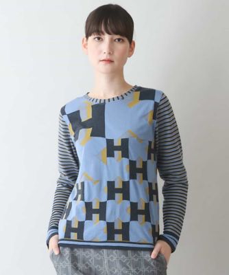 HIROKO KOSHINO綺麗なブループリント　トップス HIROKO KOSHINO綺麗なブループリントトップス