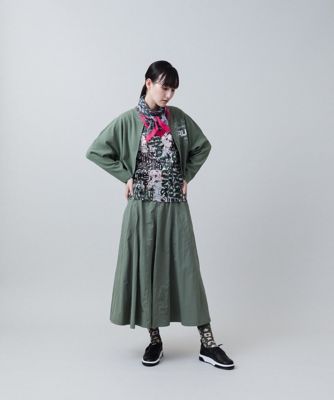フラワーロゴチュールカットソー／日本製／洗える