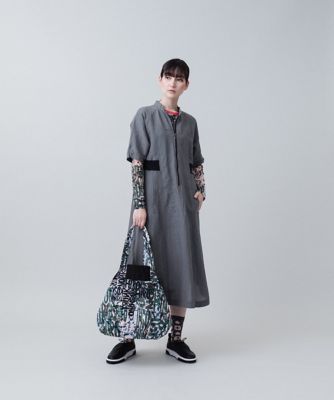 フラワーロゴチュールカットソー／日本製／洗える