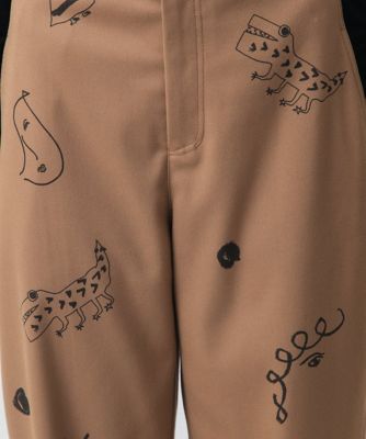 手書きモチーフバレルレッグパンツ　／洗える