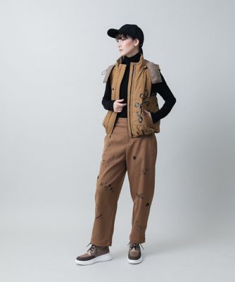 手書きモチーフバレルレッグパンツ　／洗える