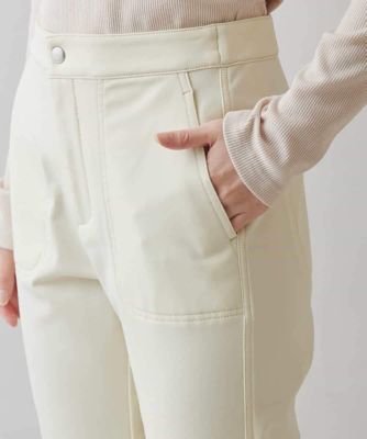 ドットスリットボタン裏起毛パンツ　／洗濯機で洗える