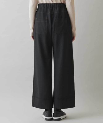 先染めストライプデニムライクパンツ　／洗濯機で洗える