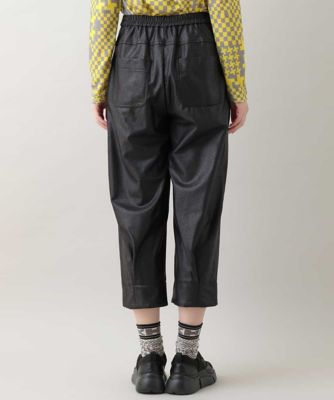 【洗濯機で洗える】ストレッチレザーワイドフォルムパンツ