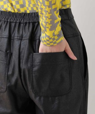 【洗濯機で洗える】ストレッチレザーワイドフォルムパンツ