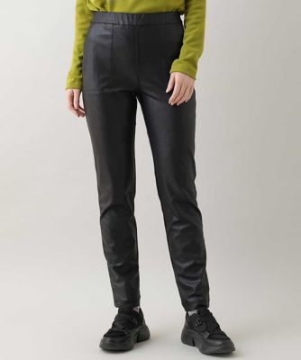 ＜TRUNK HIROKO KOSHINO (Women)＞【洗濯機で洗える】ストレッチレザースリムパンツ
