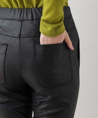 【洗濯機で洗える】ストレッチレザースリムパンツ