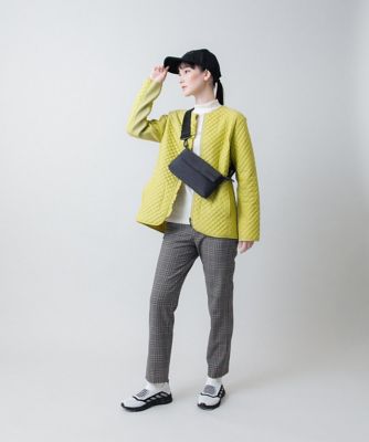 裏起毛チェック柄フルレングスパンツ　／洗える