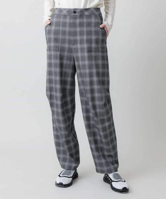 ＜TRUNK HIROKO KOSHINO (Women)＞裏起毛チェック柄セミワイドパンツ　／洗える
