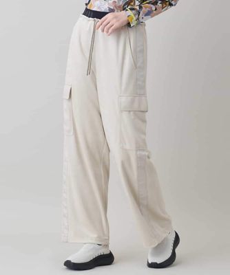 ＜TRUNK HIROKO KOSHINO (Women)＞ロゴウエスト起毛ワイドパンツ　／洗える