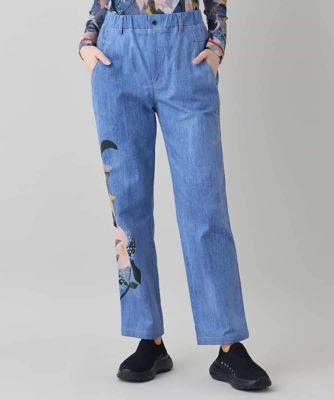 ＜TRUNK HIROKO KOSHINO (Women)＞コラージュ＆メッセージプリントデニムパンツ
