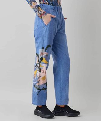 コラージュ＆メッセージプリントデニムパンツ | TRUNK HIROKO KOSHINO