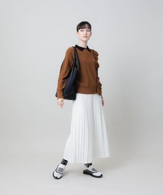 クリスタルプリーツワイドパンツ　／洗濯機で洗える