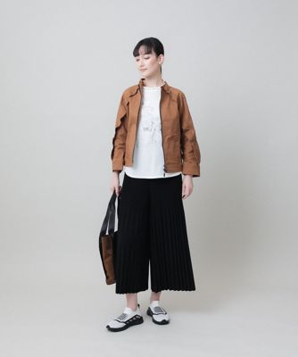 クリスタルプリーツワイドパンツ　／洗濯機で洗える