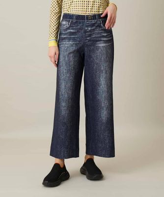 ＜TRUNK HIROKO KOSHINO (Women)＞ストレッチデニムワイドパンツ／日本製／洗える