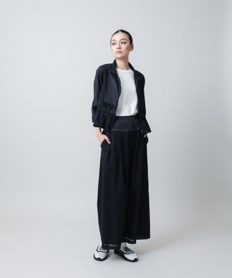 美品　希少サイズ　ヒロココシノ　スーツ　セットアップ　ストライプ　3L ワイド ストライプオーガンジーワイドパンツ ／洗える | TRUNK HIROKO