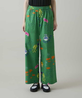美品✨️monikoto マッシュルームハウス 希少柄 アートプリントパンツ カラフルプリントワイドパンツ ／洗える | TRUNK HIROKO KOSHINO