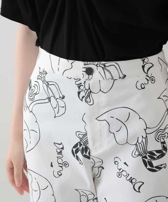 イラストプリントデザインパンツ／洗える