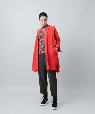 裾プリーツバレルシルエットパンツ／洗濯機で洗える