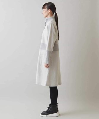 三点　7万　エイココンドウ４２コート　ヒロココシノ４０ワンピース リブ切替ウール混ワンピースコート | TRUNK HIROKO KOSHINO (Women