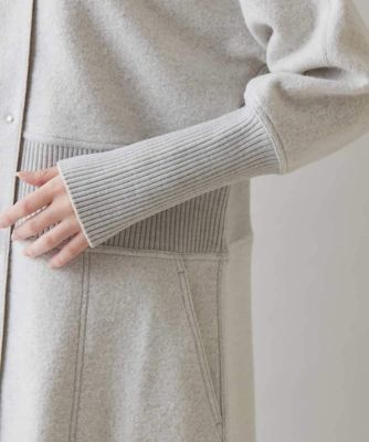 リブ切替ウール混ワンピースコート | TRUNK HIROKO KOSHINO (Women