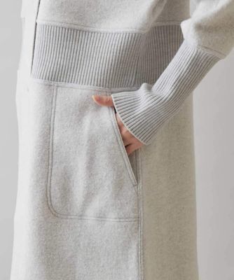 リブ切替ウール混ワンピースコート | TRUNK HIROKO KOSHINO (Women