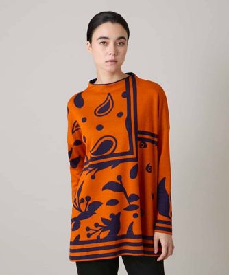 PISANO チュニック（XL）モノトーン 幾何ドット ペイズリー チュニック 幾何ペイズリーボックスシルエットチュニック／日本製／洗える | TRUNK