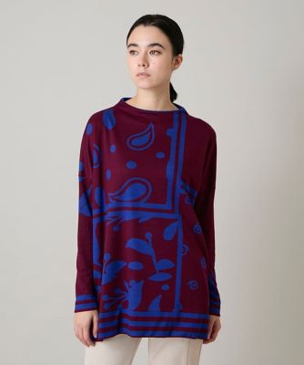 ＜TRUNK HIROKO KOSHINO (Women)＞幾何ペイズリーボックスシルエットチュニック／日本製／洗える