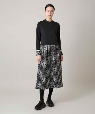 ＜TRUNK HIROKO KOSHINO (Women)＞小付きドット切り替えプリントコンビワンピース／洗える
