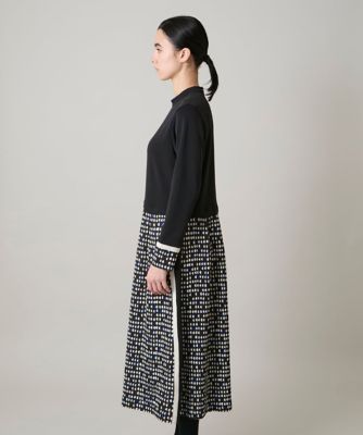 小付きドット切り替えプリントコンビワンピース／洗える | TRUNK