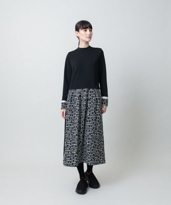 小付きドット切り替えプリントコンビワンピース／洗える | TRUNK