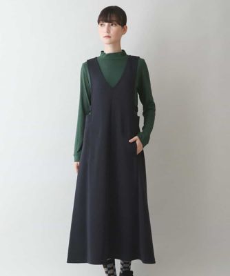 ＜TRUNK HIROKO KOSHINO (Women)＞【日本製／洗濯機で洗える】ストレッチダンボールジャンパースカート