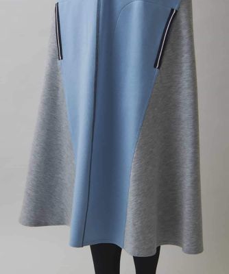 ヒロココシノ プレミエ ☆ 総柄 ドルマンスリーブ ワンピース 40 日本製 セール】 異素材ジョイントワンピース /日本製/洗える （ロング