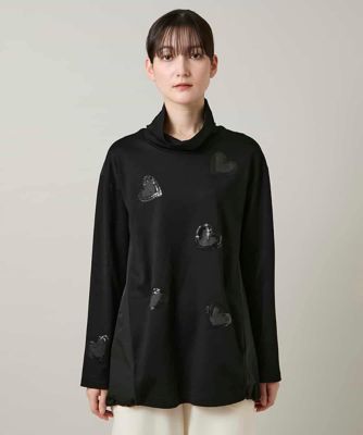 ひろこ ハートモチーフドッキングデザインチュニック ／日本製／洗える