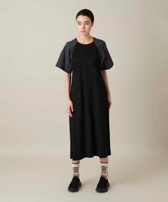 ＜TRUNK HIROKO KOSHINO (Women)＞異素材ドッキングワンピース／日本製／洗える