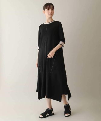 ＜TRUNK HIROKO KOSHINO (Women)＞シアーラインリブアクセントワンピース　／日本製／洗える