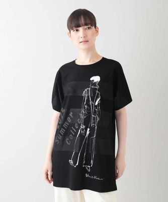 デザイン画プリントチュニック／日本製／洗える