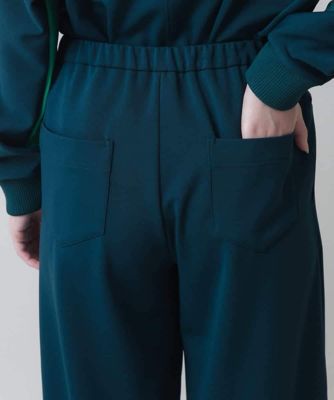 裾タックダンボールニットパンツ　／洗える