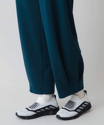 裾タックダンボールニットパンツ　／洗える