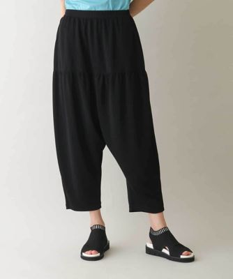 TRUNK HIROKO KOSHINO (Women)/トランクヒロココシノ 異素材ドッキングサルエルジャージパンツ／日本製／洗える