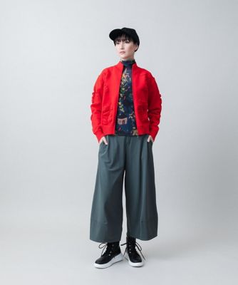 ロゴモチーフニットブルゾン／洗える
