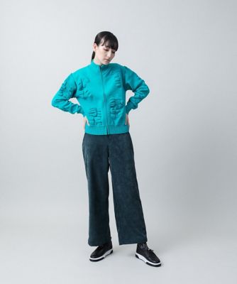 ロゴモチーフニットブルゾン／洗える