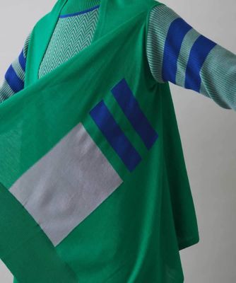 ブロッキングドレープニットカーディガン