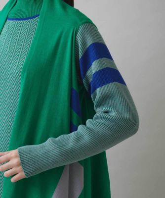 ブロッキングドレープニットカーディガン