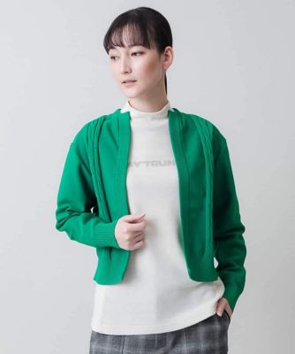 TRUNK HIROKO KOSHINO (Women)/トランクヒロココシノ アモッサケーブルニットカーディガン /日本製/洗える