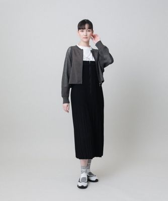 袖メッシュラメニットカーディガン　／洗える