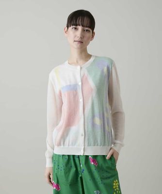 HIROKO KOSHINO PREMIER 38 メッシュ　カーディガン メッシュインターシャニットカーディガン/洗える(その他のジャケット