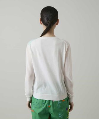 HIROKO KOSHINO PREMIER 38 メッシュ　カーディガン 幾何柄シアーカーディガン ／洗える | TRUNK HIROKO KOSHINO (Women