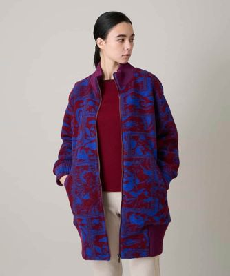＜TRUNK HIROKO KOSHINO (Women)＞幾何ペイズリージャカードニットコート